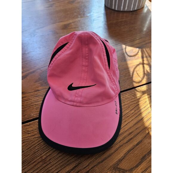 Nike Dri Fit Girls Swoosh Hat Cap Pink Adjustable Lightweight Active Size 4/6x - Picture 2 of 6